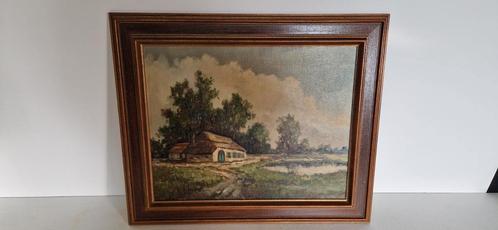 Landschap met boerderij B.H. Slotman of Jack J. van der Put, Antiek en Kunst, Kunst | Schilderijen | Klassiek, Ophalen of Verzenden