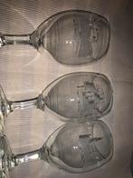 3 wijnglazen nieuw met gergafeerde koninklijke paleizen, Verzamelen, Glas en Borrelglaasjes, Ophalen of Verzenden, Zo goed als nieuw