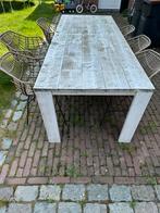 Tuintafel hout 244 x 97 x 76,5, even nog schuren en lakken, Ophalen, Gebruikt, Rechthoekig, Hout