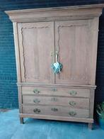 Antieke eiken kast kabinet geloogd uit ong. 1880 biedermeier, Ophalen
