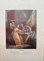 Antieke Prent: Tric Trac Spelers, Antiek en Kunst, Ophalen of Verzenden