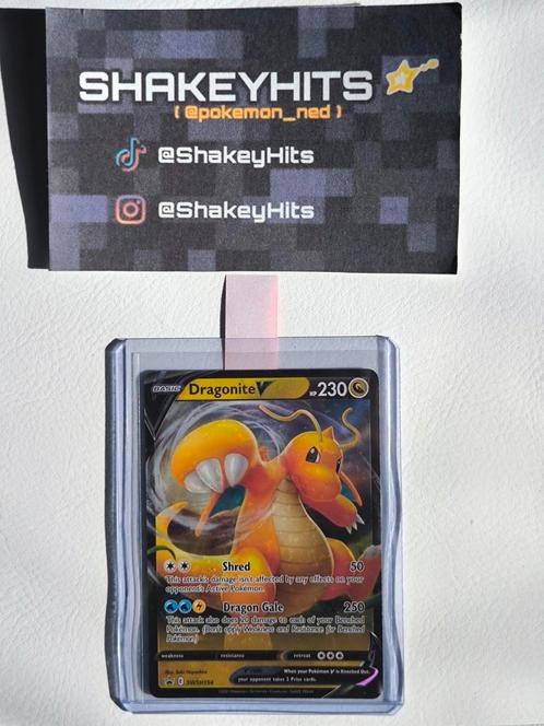 Dragonite V, Hobby en Vrije tijd, Verzamelkaartspellen | Pokémon, Zo goed als nieuw, Losse kaart, Foil, Ophalen of Verzenden