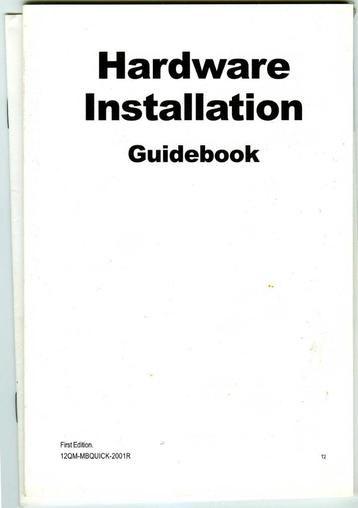 Hardware installation guidebook beschikbaar voor biedingen