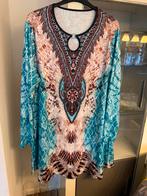 Jurk turquoise print nieuw Chic me maat 48 dolce stof, Blauw, Jurk, Nieuw, Ophalen of Verzenden