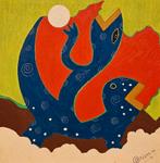 Tonnie Voorn abstracte dieren compositie, Ophalen of Verzenden