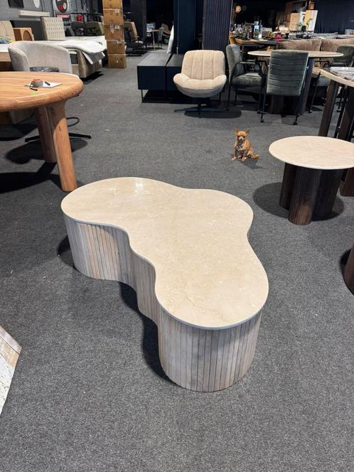 Salontafel kira - mangohout en marmer- 30%korting, Huis en Inrichting, Tafels | Salontafels, Nieuw, Minder dan 50 cm, Rechthoekig