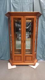 Vitrine kast met spiegel achterwand, glazen leg “planken”., Ophalen, Met deur(en), 100 tot 150 cm, Zo goed als nieuw