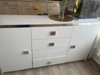 Moderne witte dressoir met lades en deuren, Huis en Inrichting, Kasten | Dressoirs, Ophalen, Kunststof, 150 tot 200 cm, Zo goed als nieuw