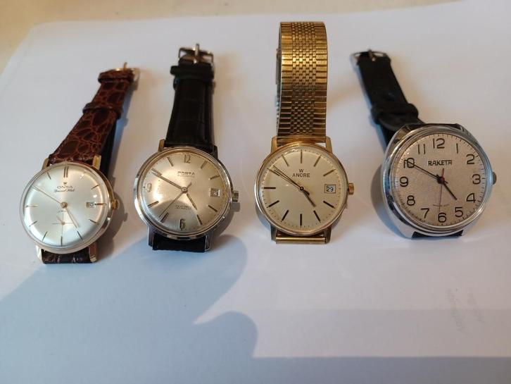 Onsa-Porta-Ancre-Raketa, Sieraden, Tassen en Uiterlijk, Horloges | Antiek, Polshorloge, Overige merken, Staal, 1960 of later, Met bandje