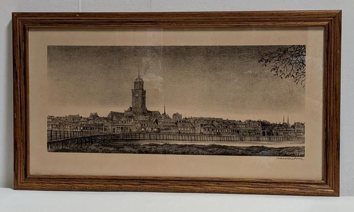 Litho van Deventer Schipbrug Van Den Dool, Antiek en Kunst, Kunst | Litho's en Zeefdrukken, Ophalen