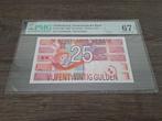 UNC biljet 25 gulden Roodborstje, 1989 | PMG 67 EPQ, Ophalen of Verzenden, 25 gulden