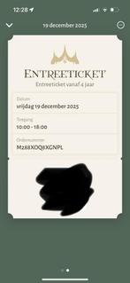 Twee efteling kaartjes, Tickets en Kaartjes, Twee personen, Ticket of Toegangskaart