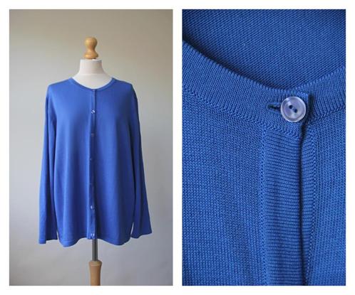 Prachtig koningsblauw / koren blauw vest / maat 52, Kleding | Dames, Grote Maten, Zo goed als nieuw, Trui of Vest, Blauw, Verzenden