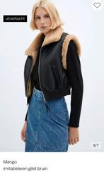 MANGO ZWARTE VEGAN LAMMY BODYWARMER GILET IMITATIE BONT L, Mango, Zwart, Maat 42/44 (L), Nieuw