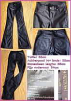 SUPERTRASH kunstleren zwarte flared broek maat 26/XS, Supertrash, Lang, Maat 34 (XS) of kleiner, Ophalen of Verzenden