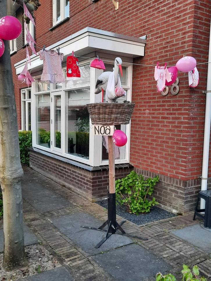 Baby geboren? Ooievaar TE HUUR, Kinderen en Baby's, Kraamcadeaus en Geboorteborden, Nieuw, Geboortebord, Ophalen