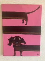 Teckel Schilderij - Handgemaakt, Antiek en Kunst, Ophalen of Verzenden