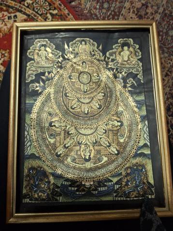 Thanga Tibetaans Schilderij Handgeschilderd beschikbaar voor biedingen