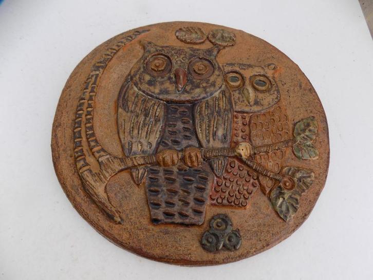 Wanddecoratie uilen Rheinfelden keramiek zestiger jaren 1960, Huis en Inrichting, Woonaccessoires | Overige, Gebruikt, Ophalen of Verzenden