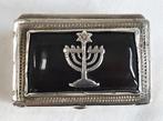judaica/ zilveren reis- kruidendoos met steen + menora, 1896, Verzenden