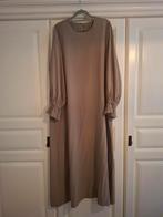 Taupe jurk abaya robe met pofmouwen, Maat 38/40 (M), Overige kleuren, Ophalen of Verzenden, Zo goed als nieuw