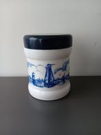 Vintage opaline pot – Sigarenfabriek Valkenswaard –blauw/wit, Ophalen of Verzenden, Gebruikt, Tabaksdoos of Verpakking