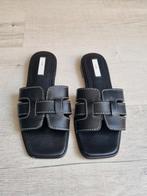 H&M leren slippers zwart – maat 36, als nieuw, Slippers, H&M, Zwart, Ophalen of Verzenden