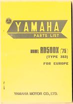 Yamaha RD50 DX type 353 Europa Parts List (4369z), Ophalen of Verzenden, Zo goed als nieuw