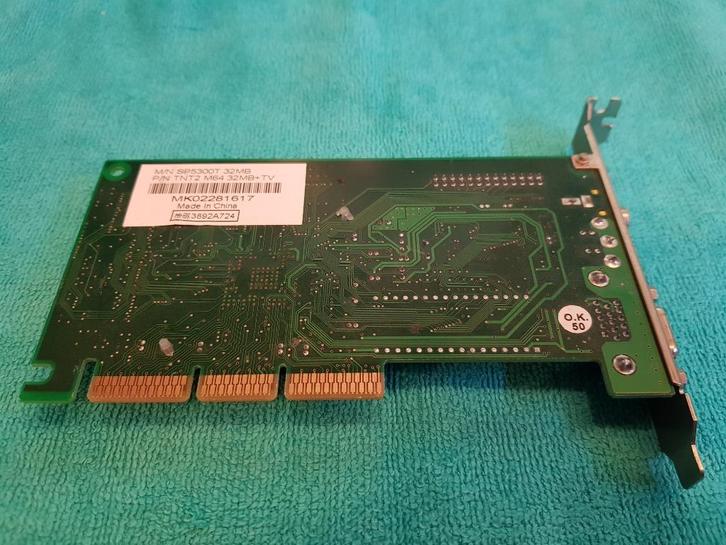 Vintage Pc=VIDEOKAART AGP=Sparkle SP5300T=TNT2 M64 - 32MB, Computers en Software, Vintage Computers, Ophalen of Verzenden