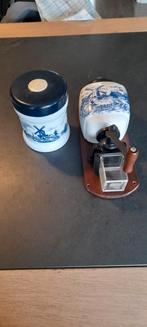 Vintage Koffiemolen met Koffiebus Delfts Blauw, Ophalen of Verzenden, Gebruikt