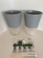 Eva Solo Twee x zelfbewaterende kruidenpot in glas/keramiek., Rond, Ophalen of Verzenden, Zo goed als nieuw, Minder dan 40 cm