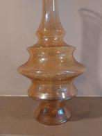 Retro vaas van dun amberglas – mid-century stijl – 34 cm, Huis en Inrichting, Woonaccessoires | Vazen, Overige kleuren, Onbekend