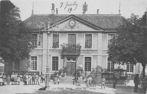 (381-204-033) Vevey Hotel de Ville, Verzamelen, Ansichtkaarten | Buitenland, Overig Europa, Voor 1920, Verzenden