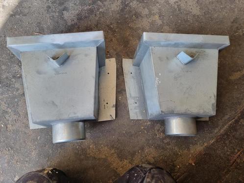 TE KOOP: 2x Rheinzink Vergaarbak Vierkant Ø80mm – 25% kor, Doe-het-zelf en Verbouw, Buizen en Afvoer, Nieuw, Afvoer, Zink, Minder dan 2 meter