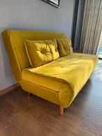 Slaapbank 140cm - Okergeel - Zo goed als nieuw!, Overige kleuren, Tweepersoons, Zo goed als nieuw, Overige maten