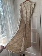 Zomerse beige zand vichy geruite maxi lange jurk Zara L 40, Maat 38/40 (M), Ophalen of Verzenden, Zo goed als nieuw, Onder de knie