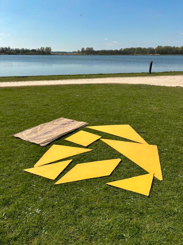 Tangram Driehoek XXL Puzzel, Hobby en Vrije tijd, Denksport en Puzzels, Nieuw, Legpuzzel, Minder dan 500 stukjes, Ophalen of Verzenden