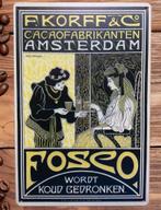 KORFF'S CACAO Jugendstil Art nouveau deco wandbord poster, Nieuw, Verzenden