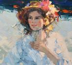 Louis van der Beesen, model in zomerse jurk 110x110cm., Ophalen