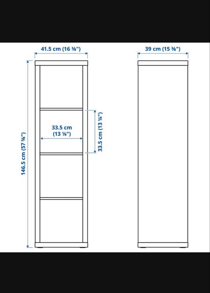 Ikea Kallax Kast - Zwartbruin, Huis en Inrichting, Kasten | Boekenkasten, Gebruikt, Minder dan 50 cm, 100 tot 150 cm, 25 tot 50 cm