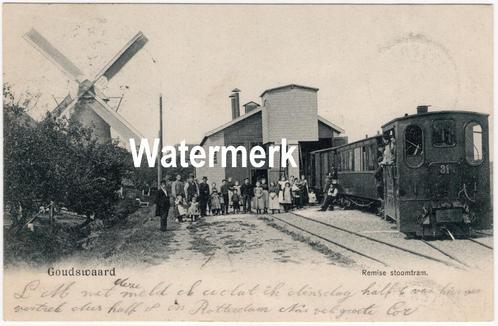 Ansichtkaart briefkaart Goudswaard Remise Stoomtram 31 1903, Verzamelen, Ansichtkaarten | Nederland, Gelopen, Zuid-Holland, Voor 1920