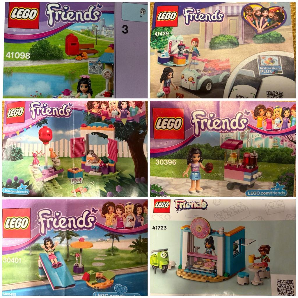 LEGO Friends 6X: 41098, 41113, 30401, 41723, 41439, 30396, Ophalen of Verzenden, Gebruikt, Complete set, Lego