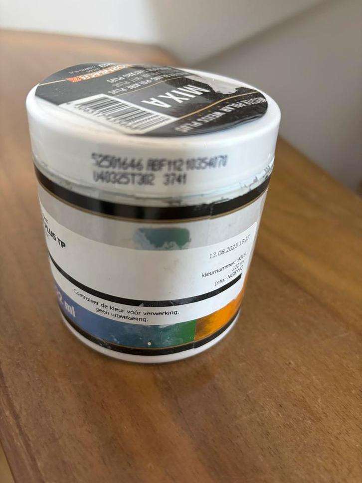 Muurverf/tex ral 9016 tester, Doe-het-zelf en Verbouw, Verf, Beits en Lak, Zo goed als nieuw, Wit, Ophalen of Verzenden