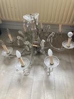 8-armige kroonluchter jaren 50., Ophalen, Gebruikt, Glas