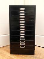 Oerdegelijke zwarte metalen Bisley archiefkast/ladekast, Ophalen, Minder dan 50 cm, Gebruikt, Minder dan 100 cm