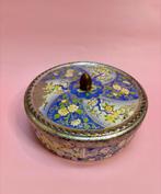 Vintage AH Koektrommel met Bloemmotief, Ophalen of Verzenden