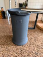 Tinnen kan met handvat, krijtverf grijs, Ophalen of Verzenden