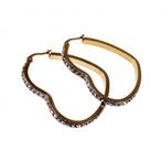 Oorbellen Dames Earrings Verguld RVS Hartvormige Oorringen, Overige materialen, Hangers, Met strass, Birgitta-Gracht 33, 6465 EL Kerkrade, Nederland