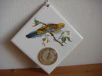 Tegeltje met vogeltje en ouderwetse thermometer, Ophalen of Verzenden, Zo goed als nieuw, Binnenthermometer