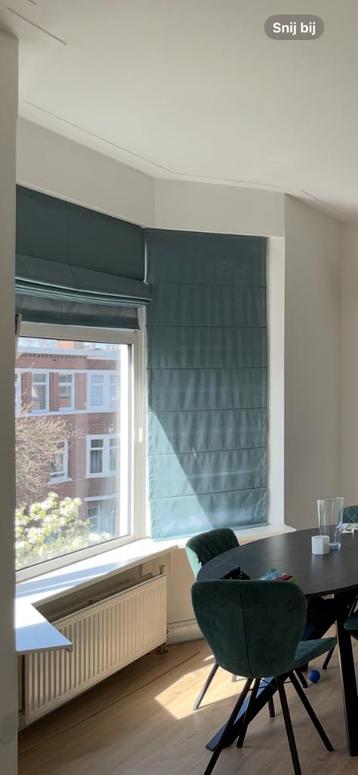 Groen blauw vouwgordijn Lengte 190 cm x Breedte 78 cm beschikbaar voor biedingen